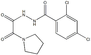 2,4-dichloro-N'-[oxo(1-pyrrolidinyl)acetyl]benzohydrazide Struktur
