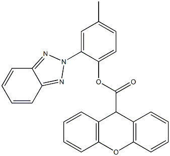 2-(2H-1,2,3-benzotriazol-2-yl)-4-methylphenyl 9H-xanthene-9-carboxylate Struktur