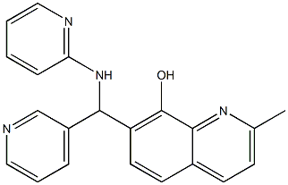 2-methyl-7-[3-pyridinyl(2-pyridinylamino)methyl]-8-quinolinol Struktur