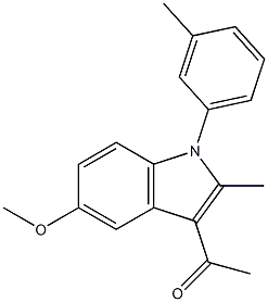1-[5-methoxy-2-methyl-1-(3-methylphenyl)-1H-indol-3-yl]ethanone Struktur