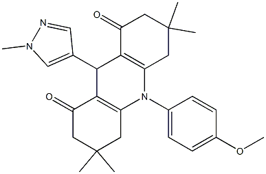 10-(4-methoxyphenyl)-3,3,6,6-tetramethyl-9-(1-methyl-1H-pyrazol-4-yl)-3,4,6,7,9,10-hexahydro-1,8(2H,5H)-acridinedione