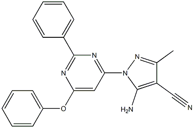  5-amino-3-methyl-1-(6-phenoxy-2-phenyl-4-pyrimidinyl)-1H-pyrazole-4-carbonitrile
