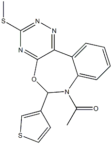 7-acetyl-6-(3-thienyl)-6,7-dihydro[1,2,4]triazino[5,6-d][3,1]benzoxazepin-3-yl methyl sulfide Struktur