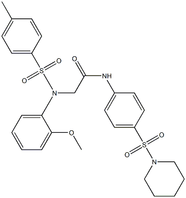 2-{2-methoxy[(4-methylphenyl)sulfonyl]anilino}-N-[4-(1-piperidinylsulfonyl)phenyl]acetamide