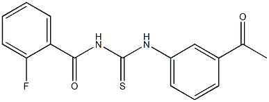N-(3-acetylphenyl)-N'-(2-fluorobenzoyl)thiourea Struktur