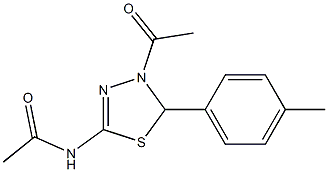 N-[4-acetyl-5-(4-methylphenyl)-4,5-dihydro-1,3,4-thiadiazol-2-yl]acetamide Struktur