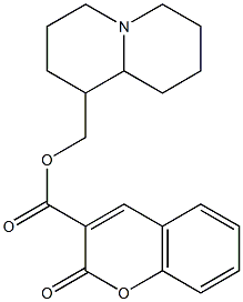 octahydro-2H-quinolizin-1-ylmethyl 2-oxo-2H-chromene-3-carboxylate Struktur