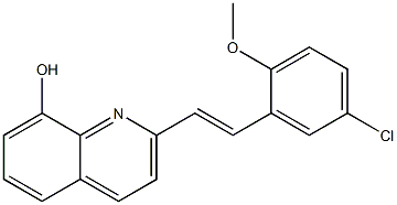 2-[2-(5-chloro-2-methoxyphenyl)vinyl]-8-quinolinol,,结构式