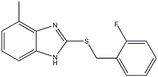 2-fluorobenzyl 4-methyl-1H-benzimidazol-2-yl sulfide,,结构式
