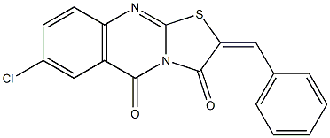 2-benzylidene-7-chloro-5H-[1,3]thiazolo[2,3-b]quinazoline-3,5(2H)-dione Structure