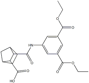 3-{[3,5-bis(ethoxycarbonyl)anilino]carbonyl}bicyclo[2.2.1]heptane-2-carboxylic acid Structure
