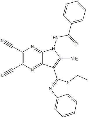 N-[6-amino-2,3-dicyano-7-(1-ethyl-1H-benzimidazol-2-yl)-5H-pyrrolo[2,3-b]pyrazin-5-yl]benzamide