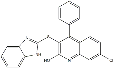 3-(1H-benzimidazol-2-ylsulfanyl)-7-chloro-4-phenyl-2-quinolinol Structure
