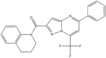 1-{[5-phenyl-7-(trifluoromethyl)pyrazolo[1,5-a]pyrimidin-2-yl]carbonyl}-1,2,3,4-tetrahydroquinoline Structure