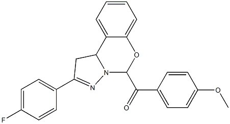 [2-(4-fluorophenyl)-1,10b-dihydropyrazolo[1,5-c][1,3]benzoxazin-5-yl][4-(methyloxy)phenyl]methanone Structure