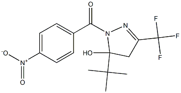 5-tert-butyl-1-{4-nitrobenzoyl}-3-(trifluoromethyl)-4,5-dihydro-1H-pyrazol-5-ol Structure