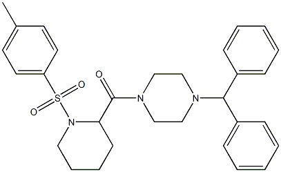 1-benzhydryl-4-({1-[(4-methylphenyl)sulfonyl]-2-piperidinyl}carbonyl)piperazine Structure