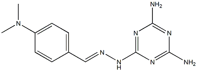 4-(dimethylamino)benzaldehyde (4,6-diamino-1,3,5-triazin-2-yl)hydrazone Structure