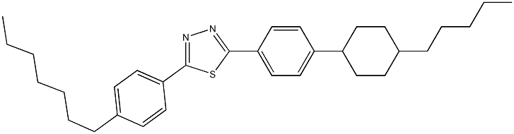 2-(4-heptylphenyl)-5-[4-(4-pentylcyclohexyl)phenyl]-1,3,4-thiadiazole 结构式