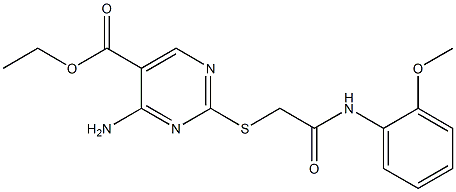ethyl 4-amino-2-[(2-{[2-(methyloxy)phenyl]amino}-2-oxoethyl)sulfanyl]pyrimidine-5-carboxylate Structure