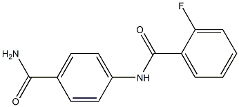 N-[4-(aminocarbonyl)phenyl]-2-fluorobenzamide 结构式