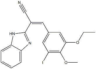 2-(1H-benzimidazol-2-yl)-3-(3-ethoxy-5-iodo-4-methoxyphenyl)acrylonitrile Struktur