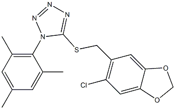 5-{[(6-chloro-1,3-benzodioxol-5-yl)methyl]sulfanyl}-1-mesityl-1H-tetraazole