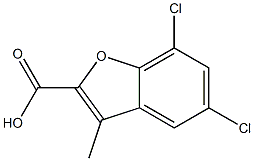 5,7-dichloro-3-methyl-1-benzofuran-2-carboxylic acid,,结构式