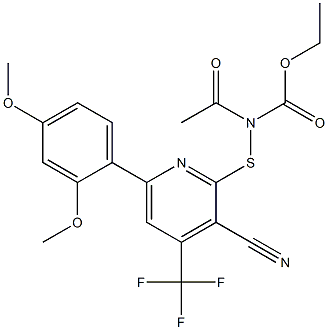 ethyl {[3-cyano-6-(2,4-dimethoxyphenyl)-4-(trifluoromethyl)-2-pyridinyl]sulfanyl}acetylcarbamate