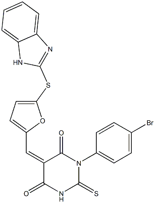  5-{[5-(1H-benzimidazol-2-ylsulfanyl)-2-furyl]methylene}-1-(4-bromophenyl)-2-thioxodihydro-4,6(1H,5H)-pyrimidinedione