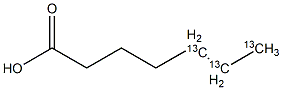 Heptanoic-5,6,7-13C3  acid Structure
