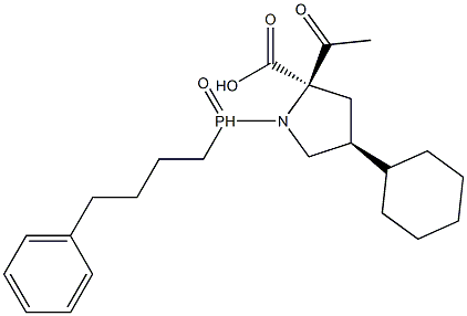 (4S)-4-Cyclohexyl-1-[(4-phenylbutyl)phosphinyl]acetyl-L-proline Structure