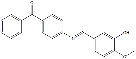 (4-{[(E)-(3-hydroxy-4-methoxyphenyl)methylidene]amino}phenyl)(phenyl)methanone Struktur