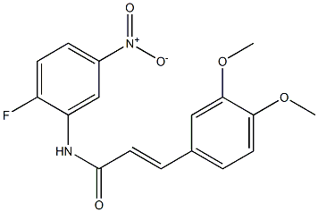 (E)-3-(3,4-dimethoxyphenyl)-N-(2-fluoro-5-nitrophenyl)-2-propenamide Structure