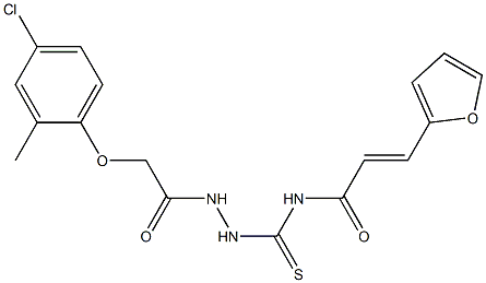 (E)-N-({2-[2-(4-chloro-2-methylphenoxy)acetyl]hydrazino}carbothioyl)-3-(2-furyl)-2-propenamide Structure