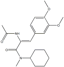 (Z)-2-(acetylamino)-N-cyclohexyl-3-(3,4-dimethoxyphenyl)-N-methyl-2-propenamide Struktur