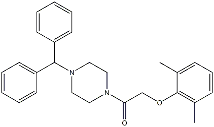 1-(4-benzhydryl-1-piperazinyl)-2-(2,6-dimethylphenoxy)-1-ethanone Structure