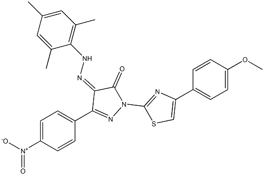 1-[4-(4-methoxyphenyl)-1,3-thiazol-2-yl]-3-(4-nitrophenyl)-1H-pyrazole-4,5-dione 4-(N-mesitylhydrazone)