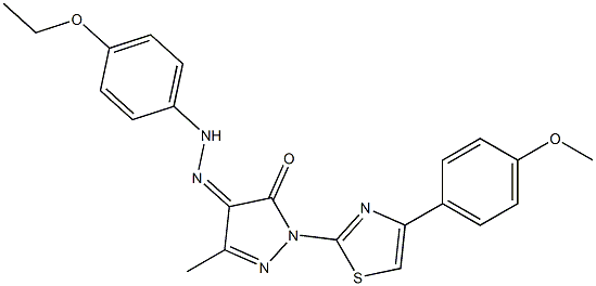 1-[4-(4-methoxyphenyl)-1,3-thiazol-2-yl]-3-methyl-1H-pyrazole-4,5-dione 4-[N-(4-ethoxyphenyl)hydrazone]