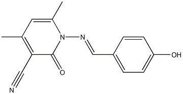 1-{[(E)-(4-hydroxyphenyl)methylidene]amino}-4,6-dimethyl-2-oxo-1,2-dihydro-3-pyridinecarbonitrile Structure