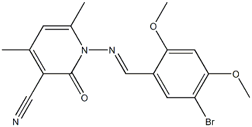 1-{[(E)-(5-bromo-2,4-dimethoxyphenyl)methylidene]amino}-4,6-dimethyl-2-oxo-1,2-dihydro-3-pyridinecarbonitrile