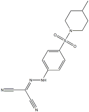  2-(2-{4-[(4-methyl-1-piperidinyl)sulfonyl]phenyl}hydrazono)malononitrile