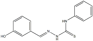 2-[(E)-(3-hydroxyphenyl)methylidene]-N-phenyl-1-hydrazinecarbothioamide Struktur