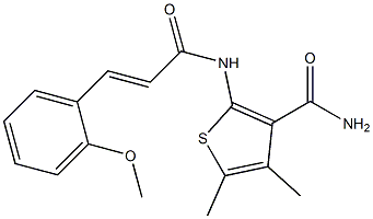 2-{[(E)-3-(2-methoxyphenyl)-2-propenoyl]amino}-4,5-dimethyl-3-thiophenecarboxamide 结构式