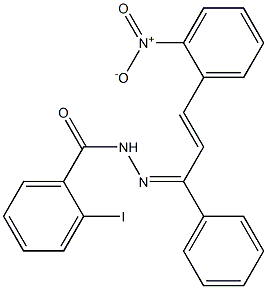 2-iodo-N'-[(E,2E)-3-(2-nitrophenyl)-1-phenyl-2-propenylidene]benzohydrazide Structure