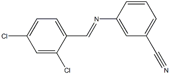 3-{[(E)-(2,4-dichlorophenyl)methylidene]amino}benzonitrile Struktur