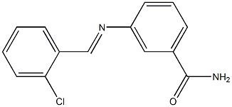 3-{[(E)-(2-chlorophenyl)methylidene]amino}benzamide Struktur