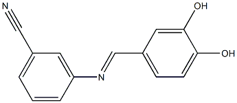 3-{[(E)-(3,4-dihydroxyphenyl)methylidene]amino}benzonitrile Structure