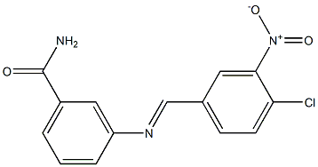 3-{[(E)-(4-chloro-3-nitrophenyl)methylidene]amino}benzamide Struktur