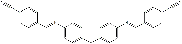 4-({[4-(4-{[(E)-(4-cyanophenyl)methylidene]amino}benzyl)phenyl]imino}methyl)benzonitrile Struktur